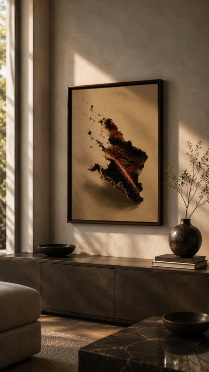 Origin Hahnemühle Persian art print with real walnut frame