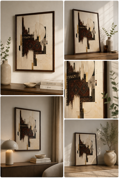 Echo Persian wall art styled in a contemporary interior