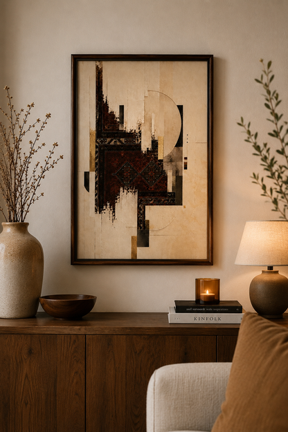 Echo Hahnemühle fine art print and walnut frame detail
